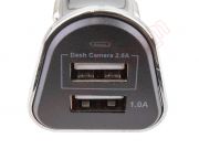 Cargador mini, alimentador USB doble universal vehículo 12V, salida USB hembra tipo A - DC 5V / 2A